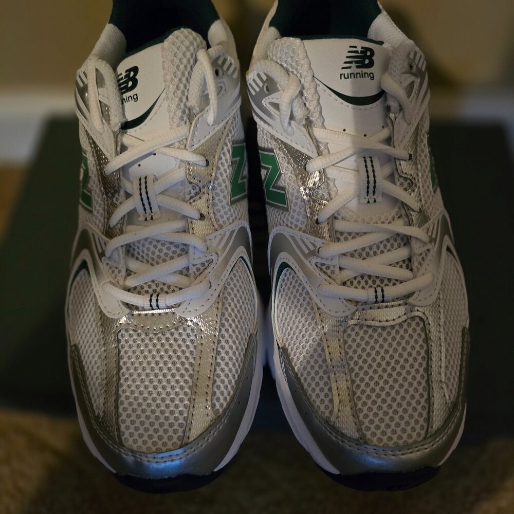 New Balance 530 White Nightwatch Green Women 9.5